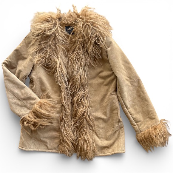 Moda International Ruffle Jacket Moda International | Jackets & Coats | Moda International L Tan Leather ...